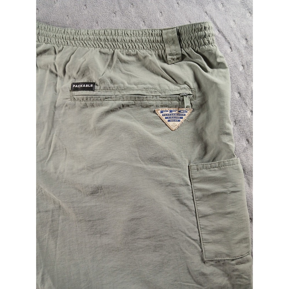 Columbia PFG Mens XL Sage Green Nylon Fishing Shorts Packable Mesh Lined FM8300 - Picture 4 of 6